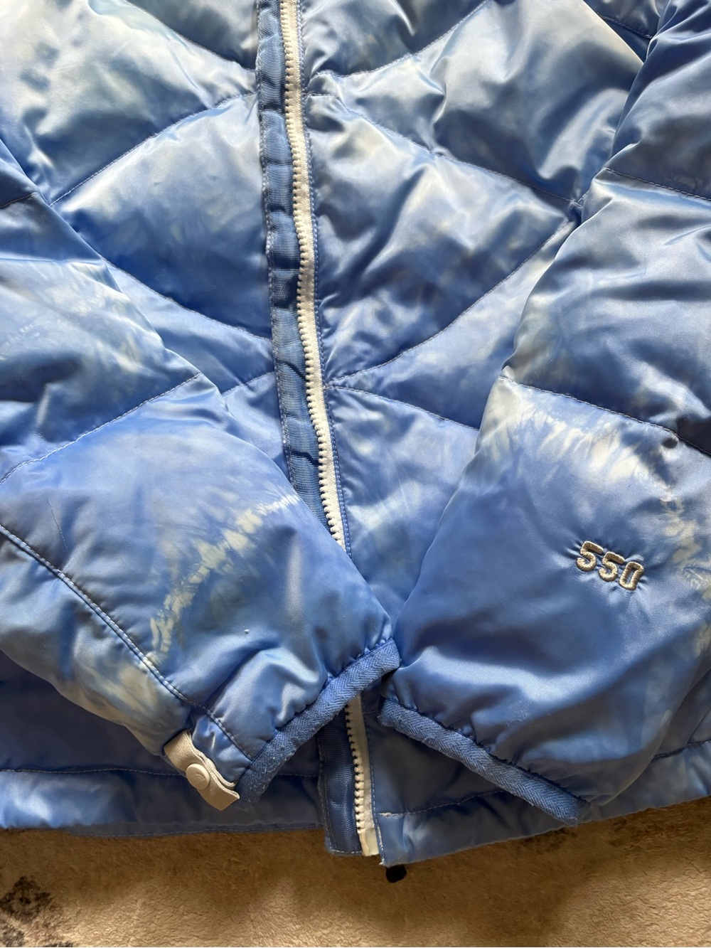 The north face 550 women’s puffer goose down coat jacket size L clouds sky blue - Picture 14 of 16